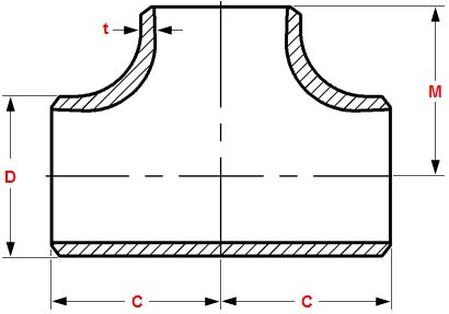 Straight Tee ASME b16.9
